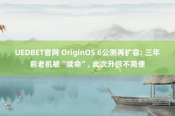 UEDBET官网 OriginOS 6公测再扩容: 三年前老机被“续命”， 此次升级不简便