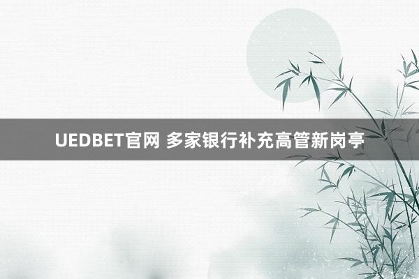 UEDBET官网 多家银行补充高管新岗亭