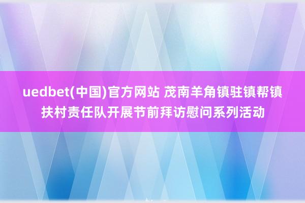 uedbet(中国)官方网站 茂南羊角镇驻镇帮镇扶村责任队开展节前拜访慰问系列活动