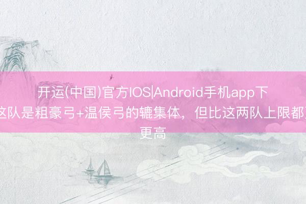 开运(中国)官方IOS|Android手机app下载 这队是粗豪弓+温侯弓的辘集体，但比这两队上限都更高