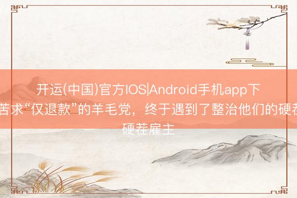 开运(中国)官方IOS|Android手机app下载 爱苦求“仅退款”的羊毛党，终于遇到了整治他们的硬茬雇主