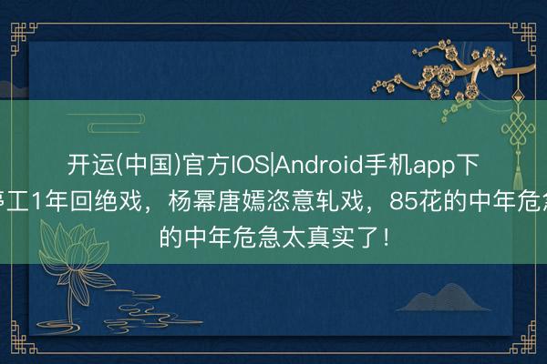开运(中国)官方IOS|Android手机app下载 赵丽颖停工1年回绝戏，杨幂唐嫣恣意轧戏，85花的中年危急太真实了！