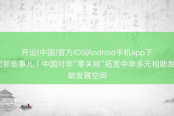 开运(中国)官方IOS|Android手机app下载 中国那些事儿｜中国对非“零关税”拓宽中非多元相助发展空间